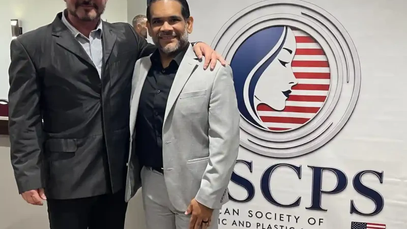 Dr. Christopher Walker with Dr. Roberto Bijos, one of Brazil’s leading surgeons, during an international physician education and medical leadership event